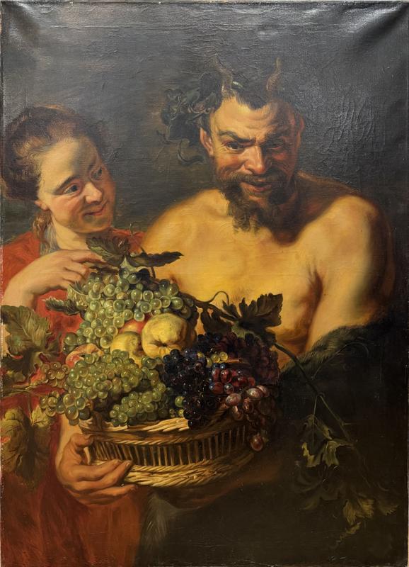 Сатир и девушка с корзиной фруктов, 19 век