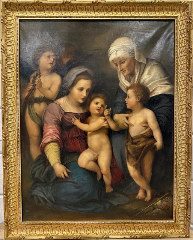 Мадонна с младенцем, Иоанном Крестителем, святой Анной и ангелами, 19 век